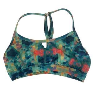 Pink Lotus yoga Multicolored Geometric‎ Strappy Sports Bra Size XS